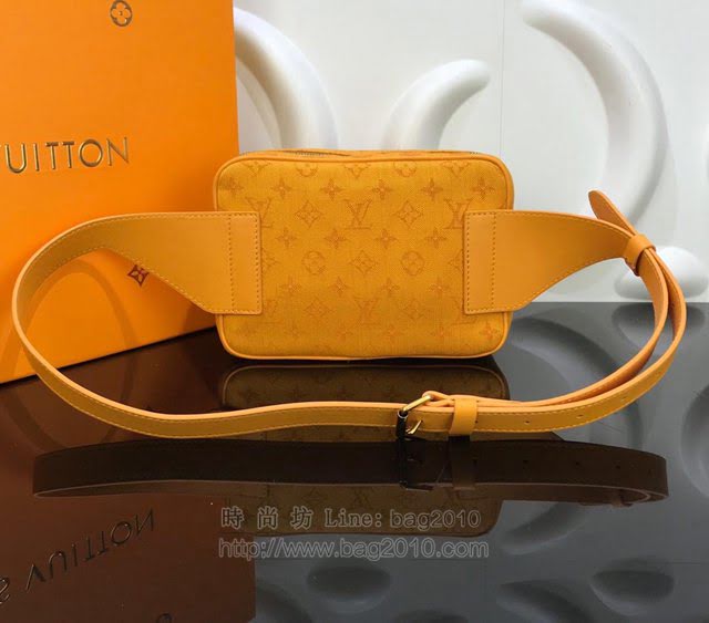 LV腰包 路易威登Outdoor腰包 赭石色丹寧布 LV男士休閒腰包 LV挎包  ydh2967